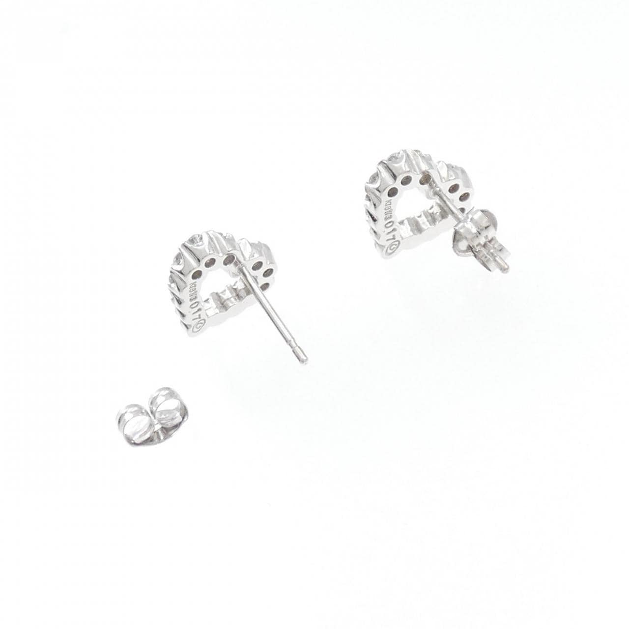 K18WG heart Diamond earrings 0.34CT