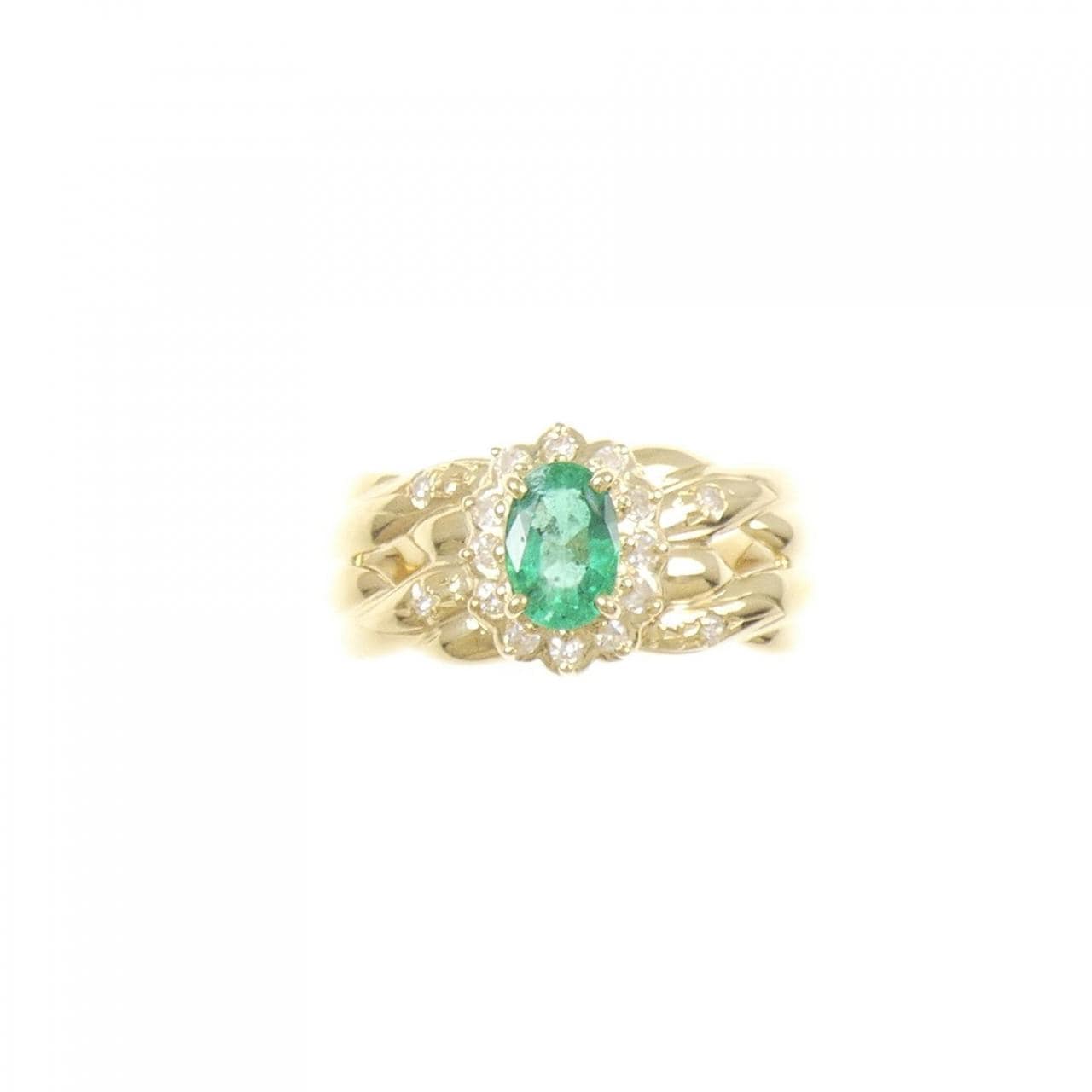 K18YG エメラルド リング 0.56CT