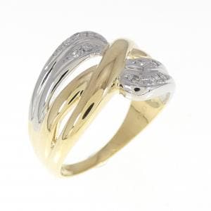 K18YG/PT ダイヤモンド リング 0.05CT