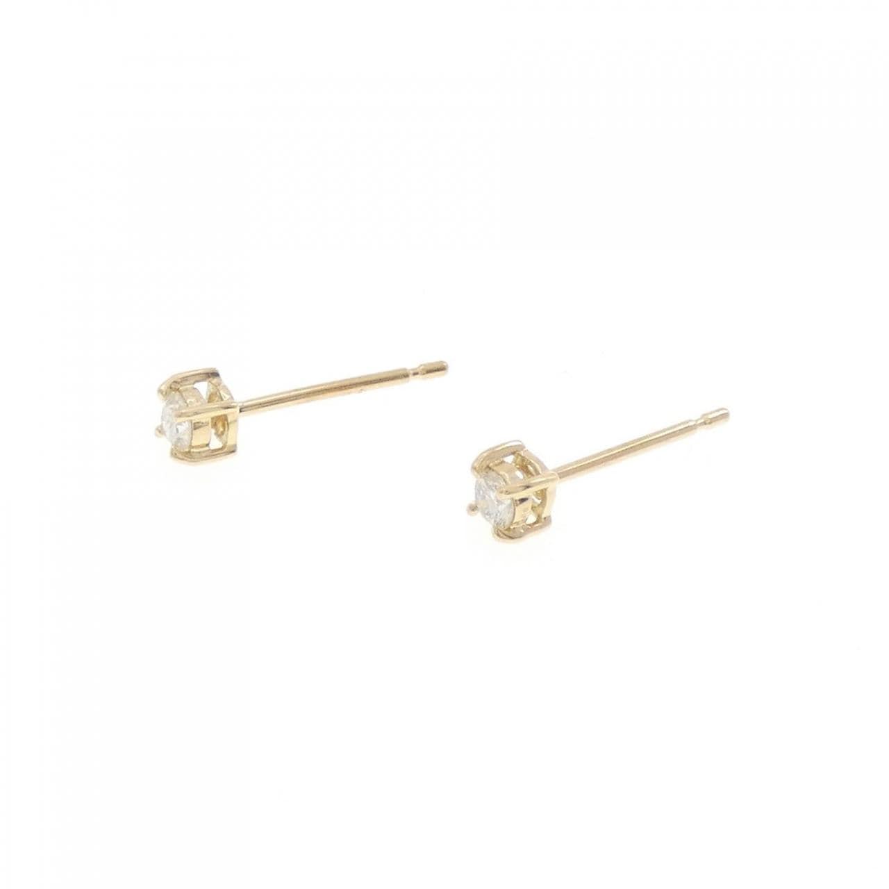 [Remake] K18YG solitaire Diamond earrings 0.10CT