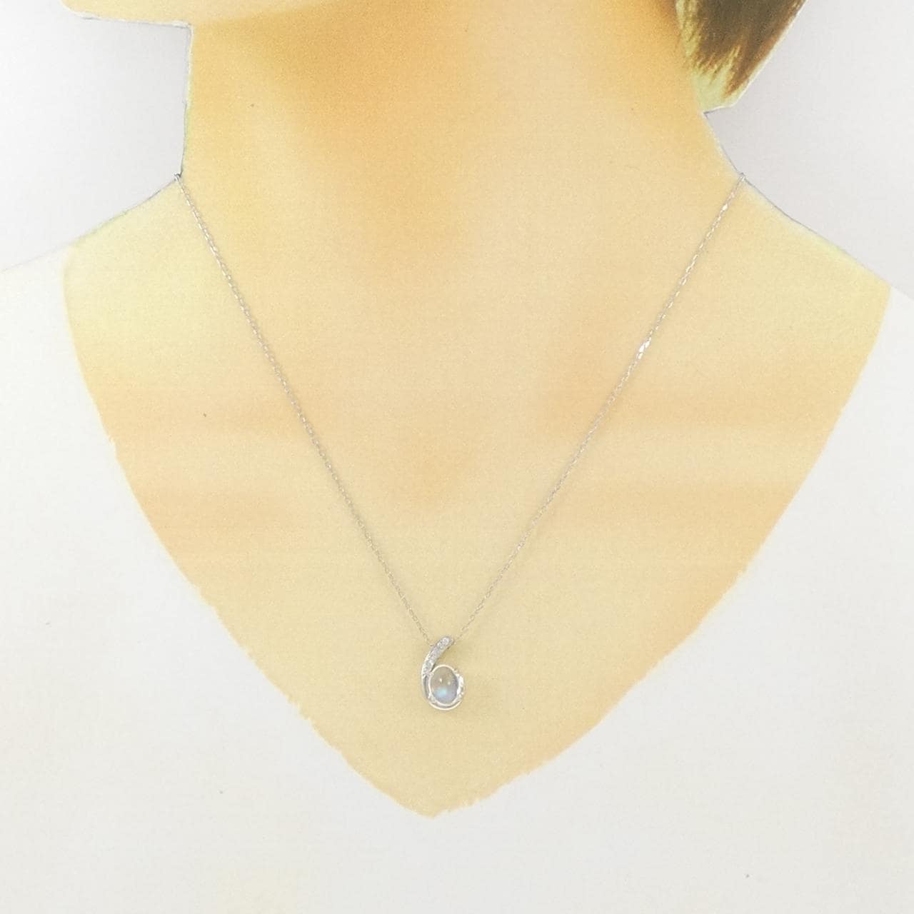 PT900/PT850 ムーンストーン ネックレス 1.112CT