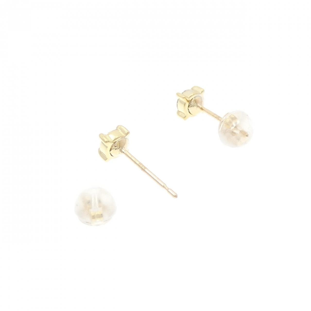 K18YG solitaire Diamond earrings