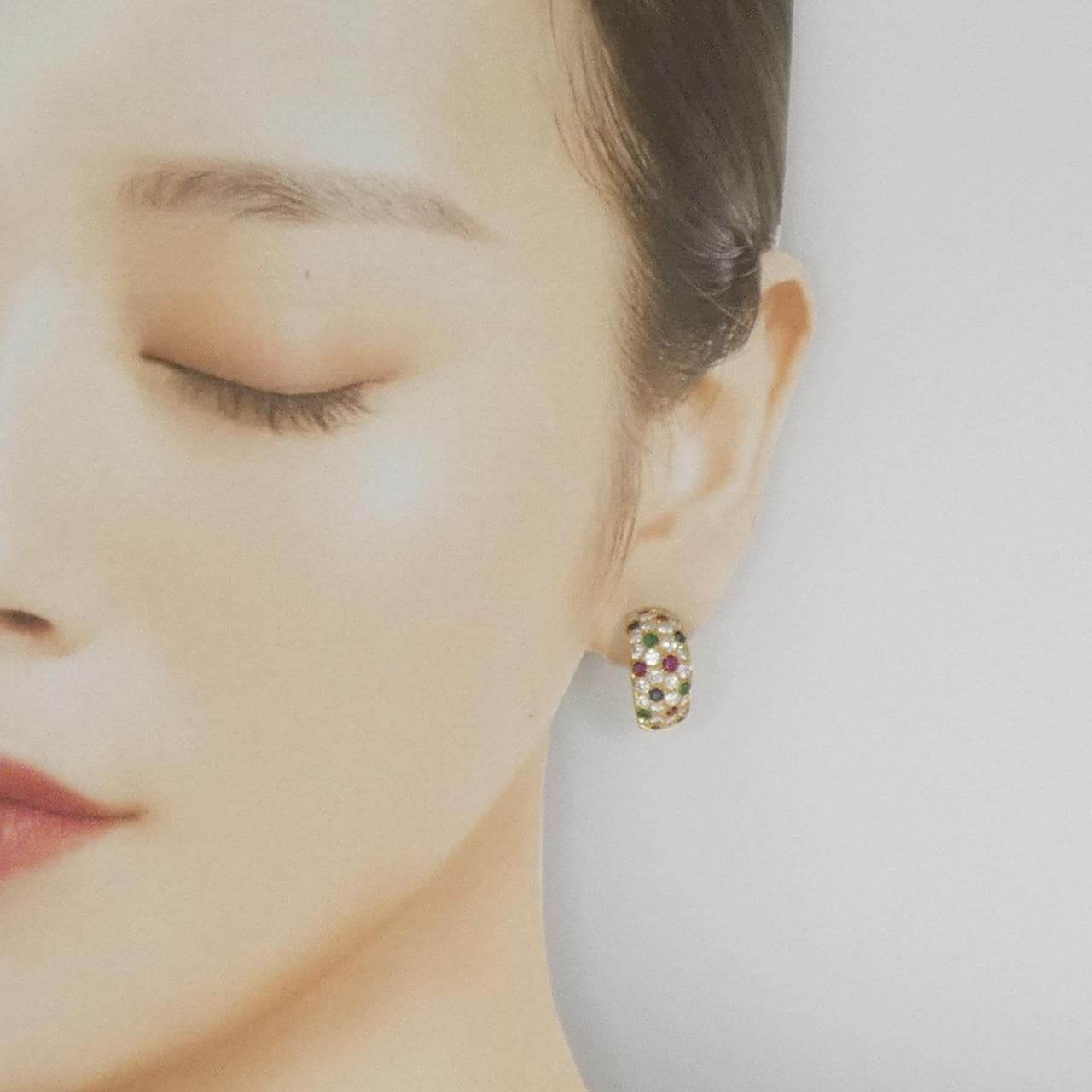 K18YG カラーストーン イヤリング