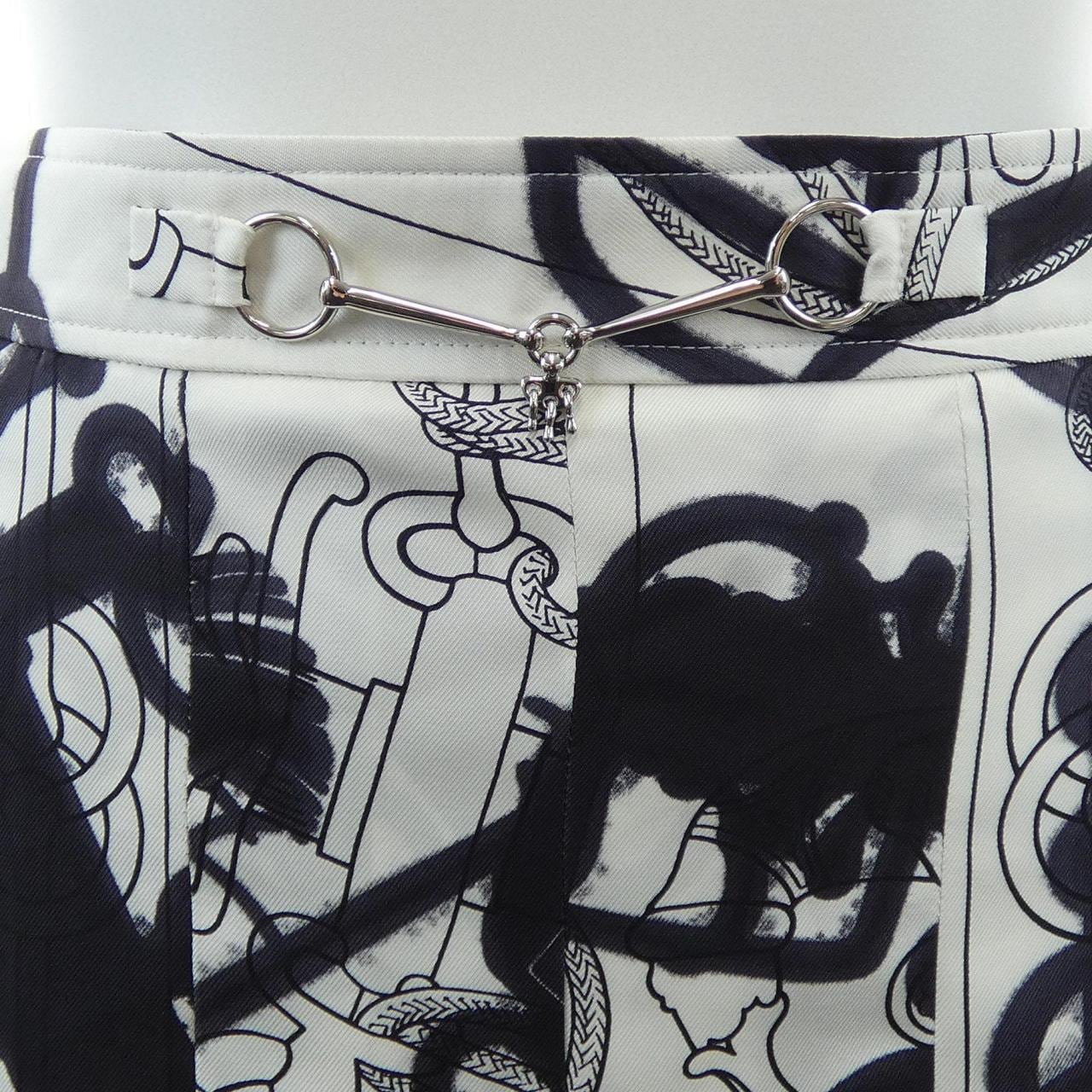 エルメス HERMES CLIQUETIS TATTOO AQUARELLE 2E0305DW ツイルレーヌ スカート