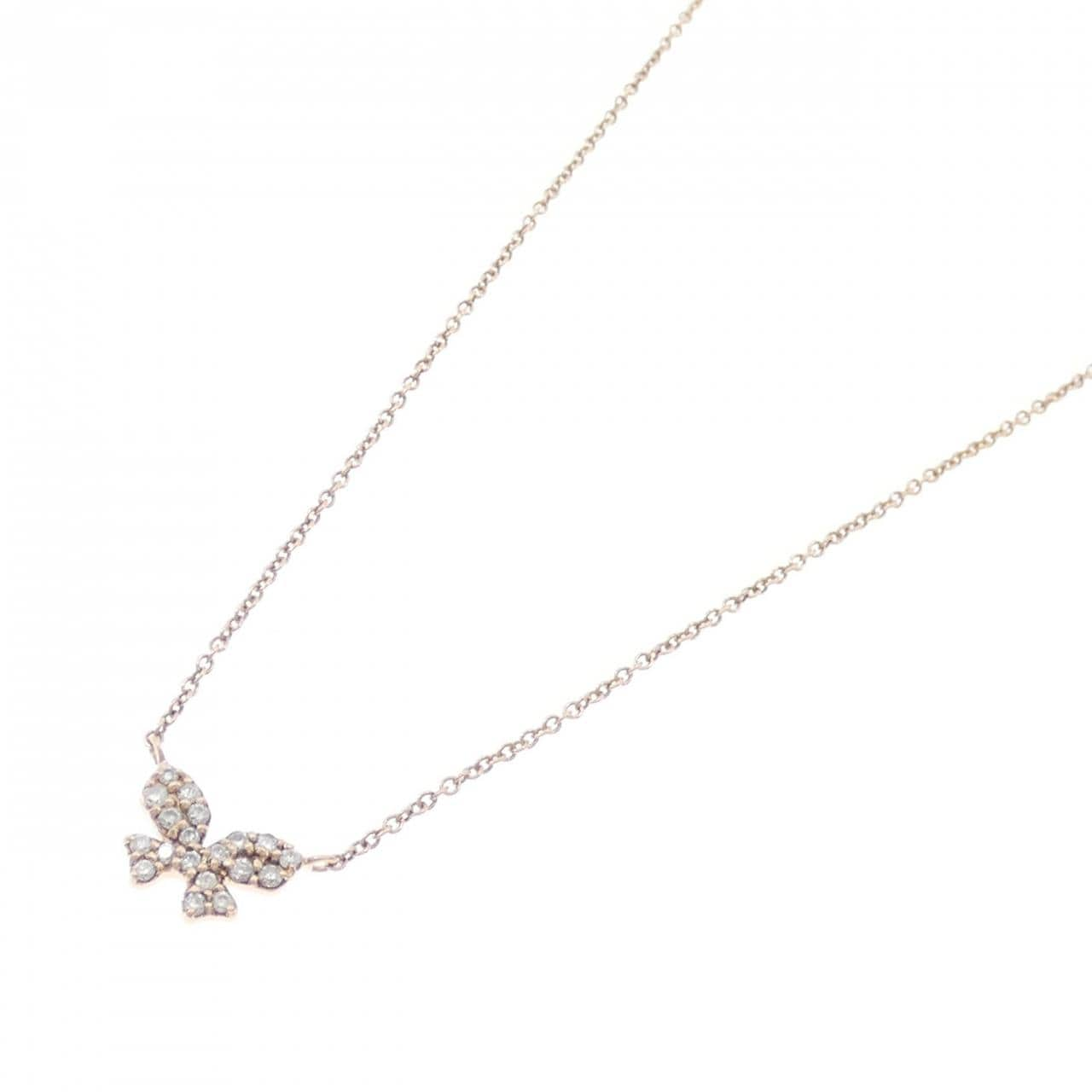 K10PG butterfly Diamond necklace 0.10CT