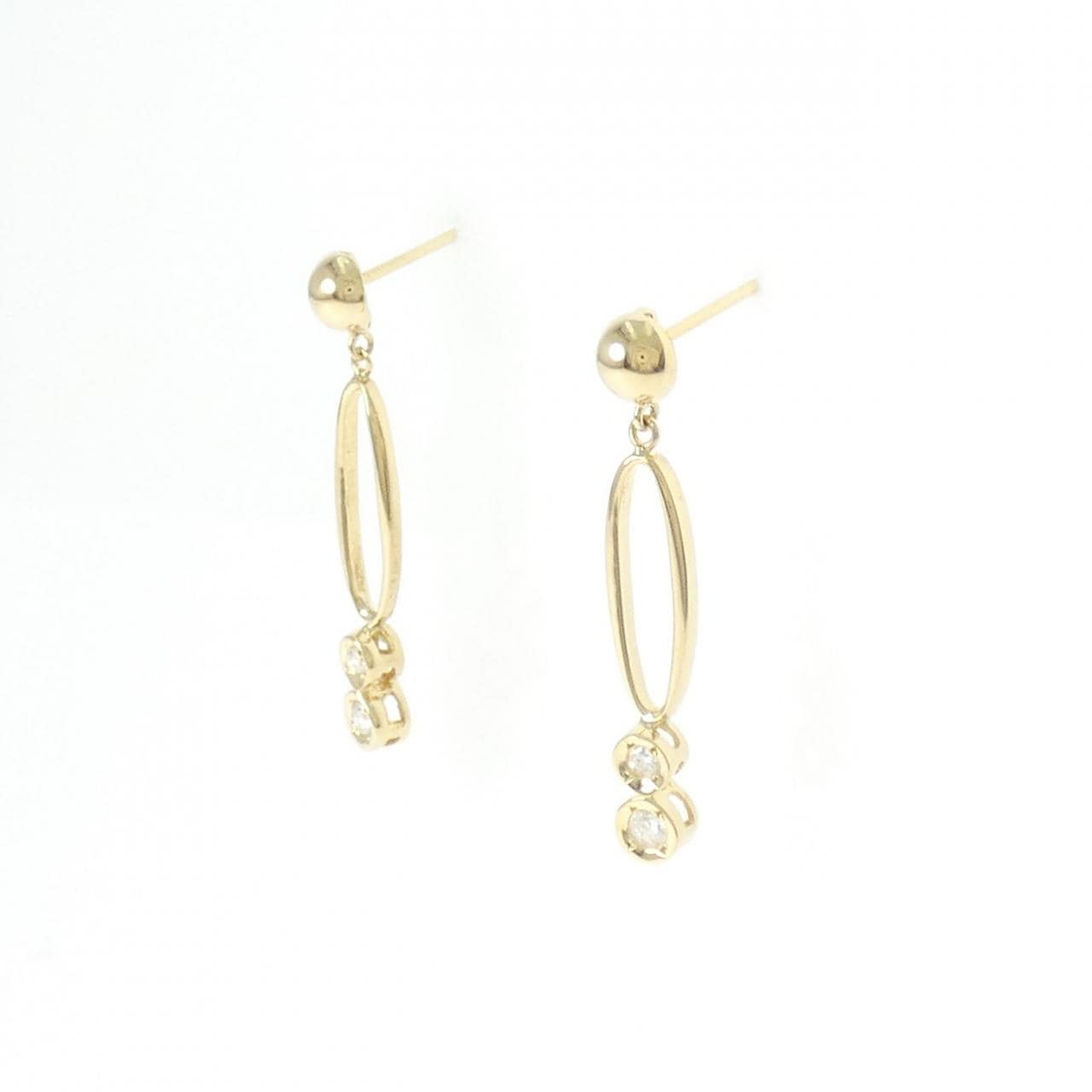 K18YG ダイヤモンド ピアス 0.10CT