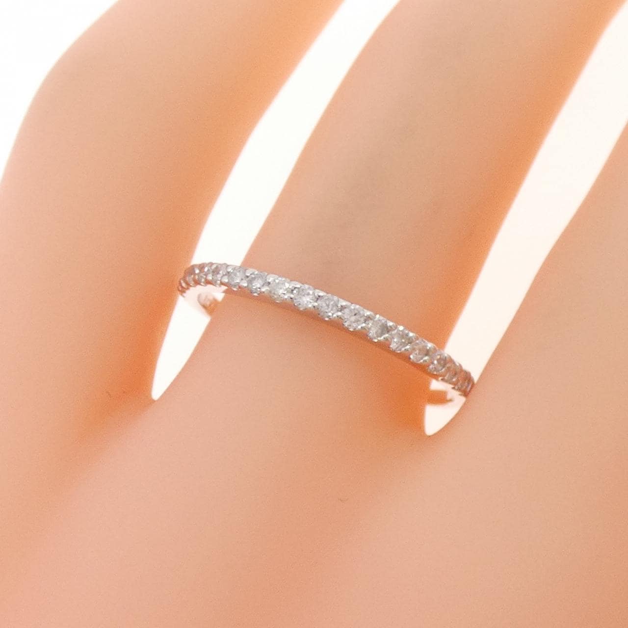 K10WG ハーフエタニティ ダイヤモンド リング 0.20CT