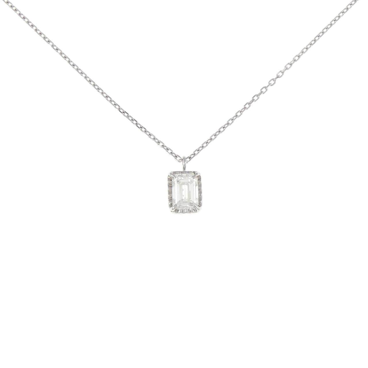 PT ダイヤモンド ネックレス 0.367CT H SI1 エメラルドカット