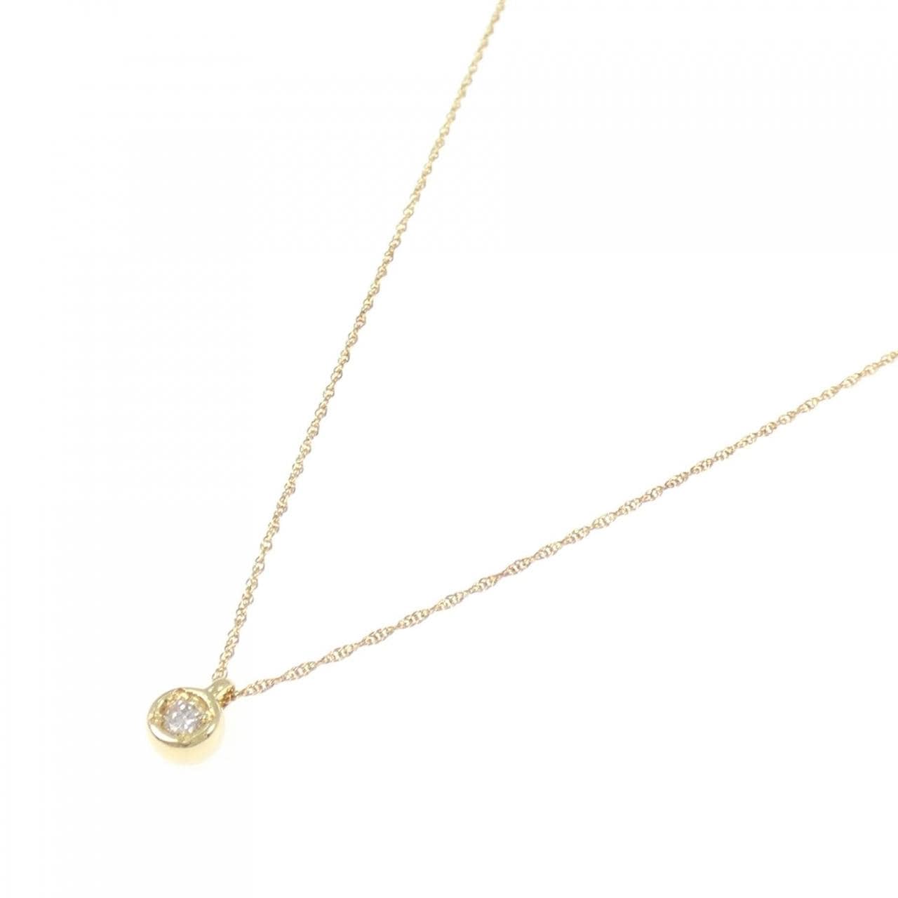 K18YG ソリティア ダイヤモンド ネックレス