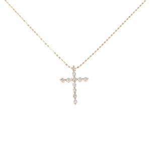 K18PG クロス ダイヤモンド ネックレス 0.15CT