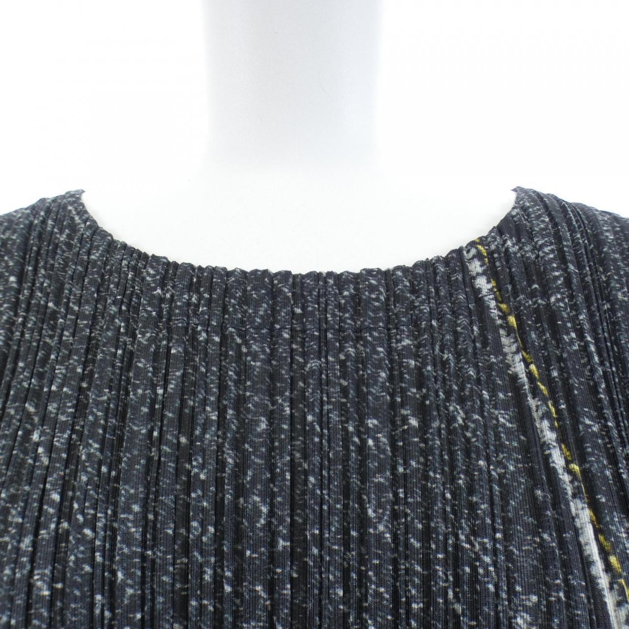 プリーツプリーズ PLEATS PLEASE 2014 デニム転写プリント PP43-JT754 7569092 ワンピース