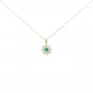 【新品】K18YG エメラルド ネックレス 0.07CT
