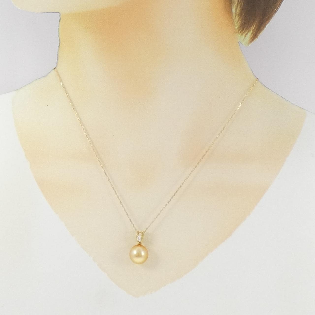 K18YG 白蝶パール ネックレス 10.4mm