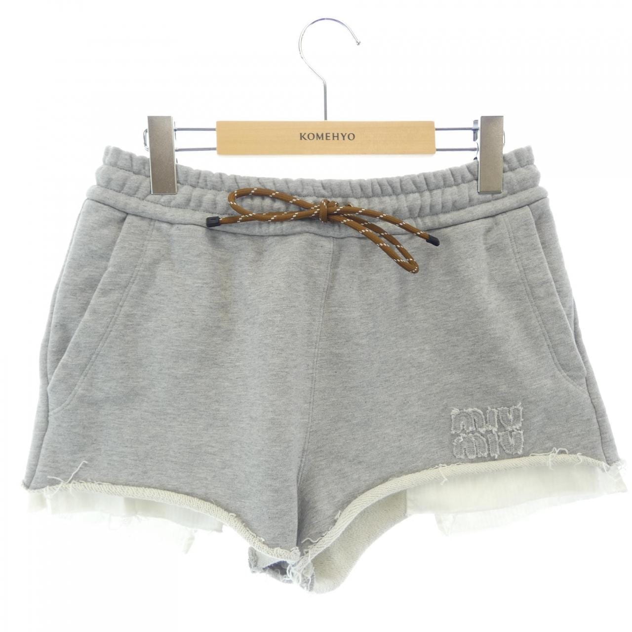 MIU MIU MIU MIU 棉質抓絨短褲 MIU MIU 標誌 MJP321 S000 15AU 短褲