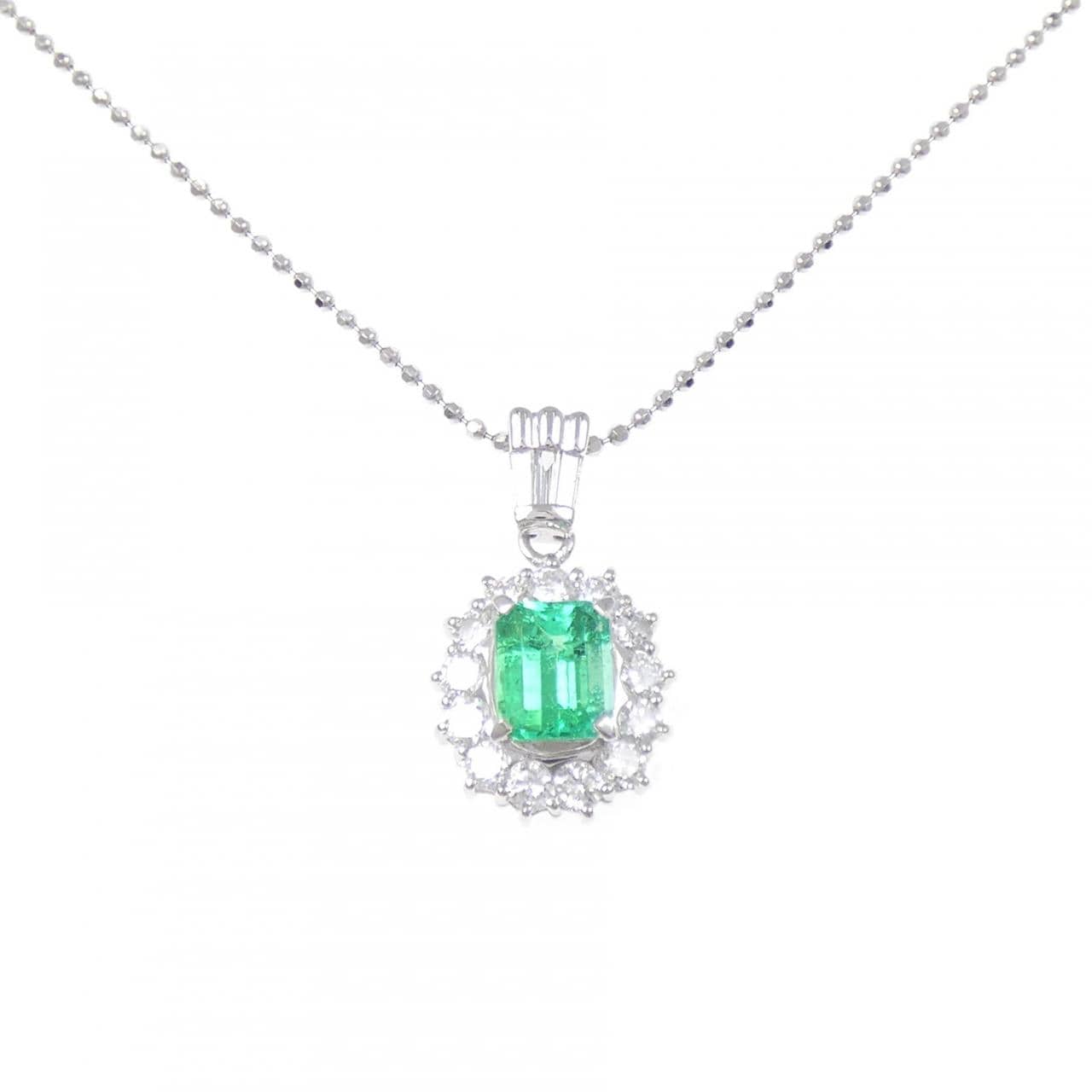 PT900/PT850 エメラルド ネックレス 0.69CT