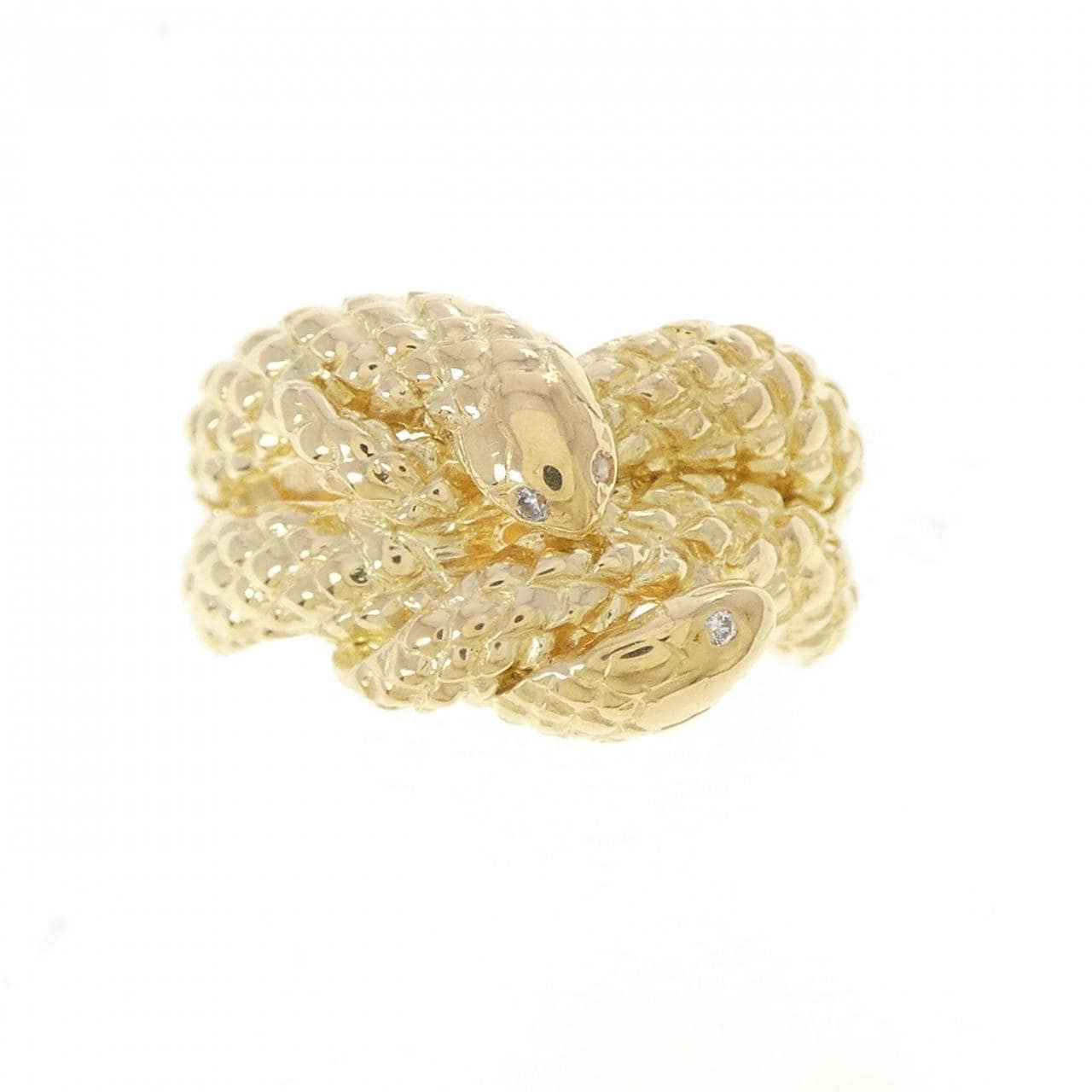 K18YG スネーク ダイヤモンド リング 0.03CT