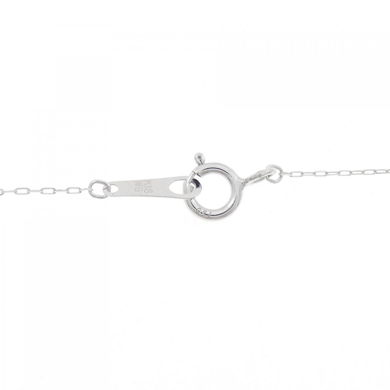 K18WG フラワー ダイヤモンド ネックレス 0.10CT