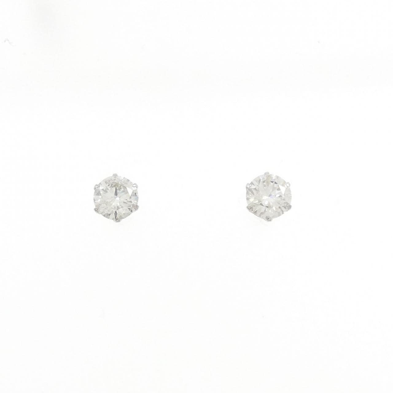 PT900 ソリティア ダイヤモンド ピアス 0.60CT