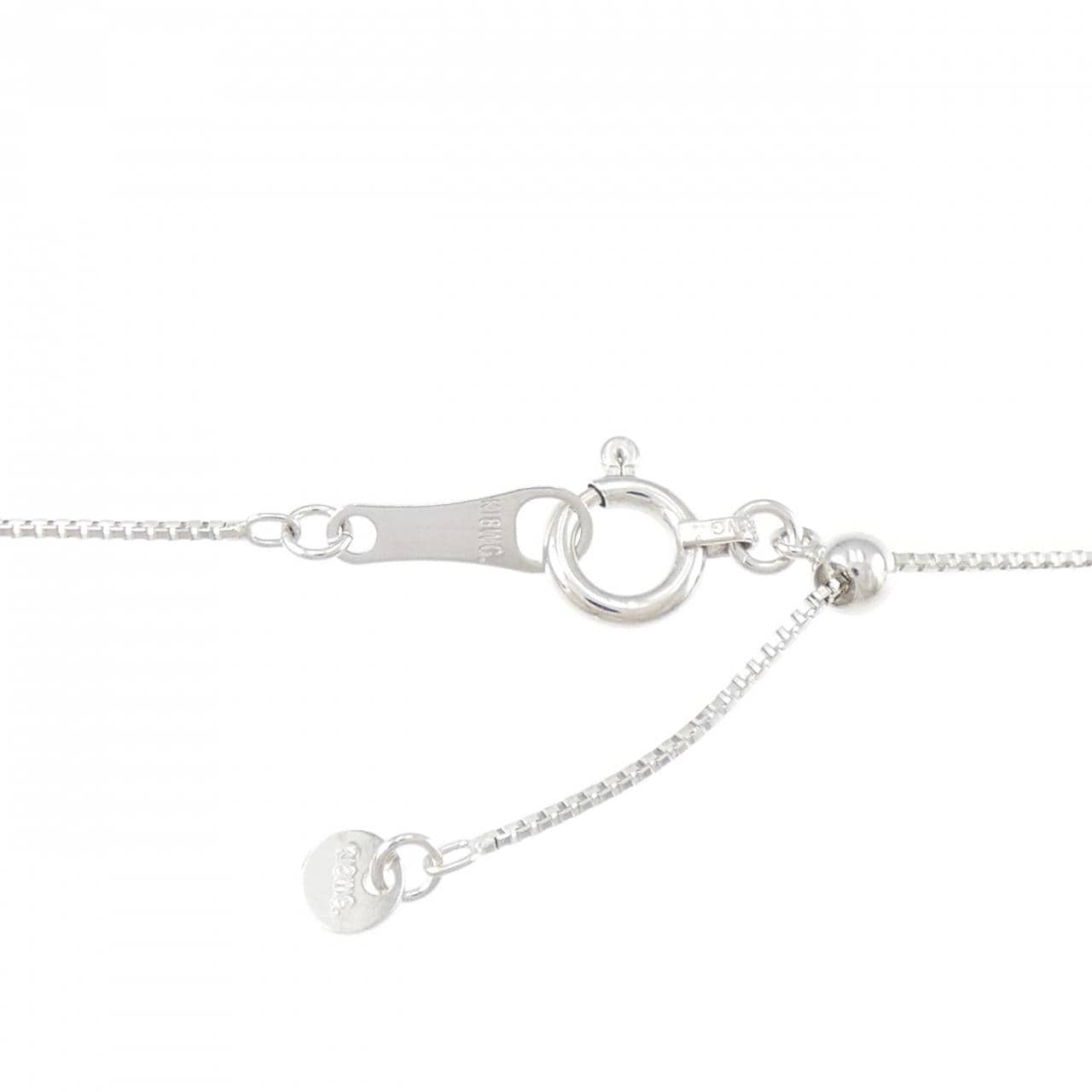 K18WG heart Diamond necklace 0.10CT