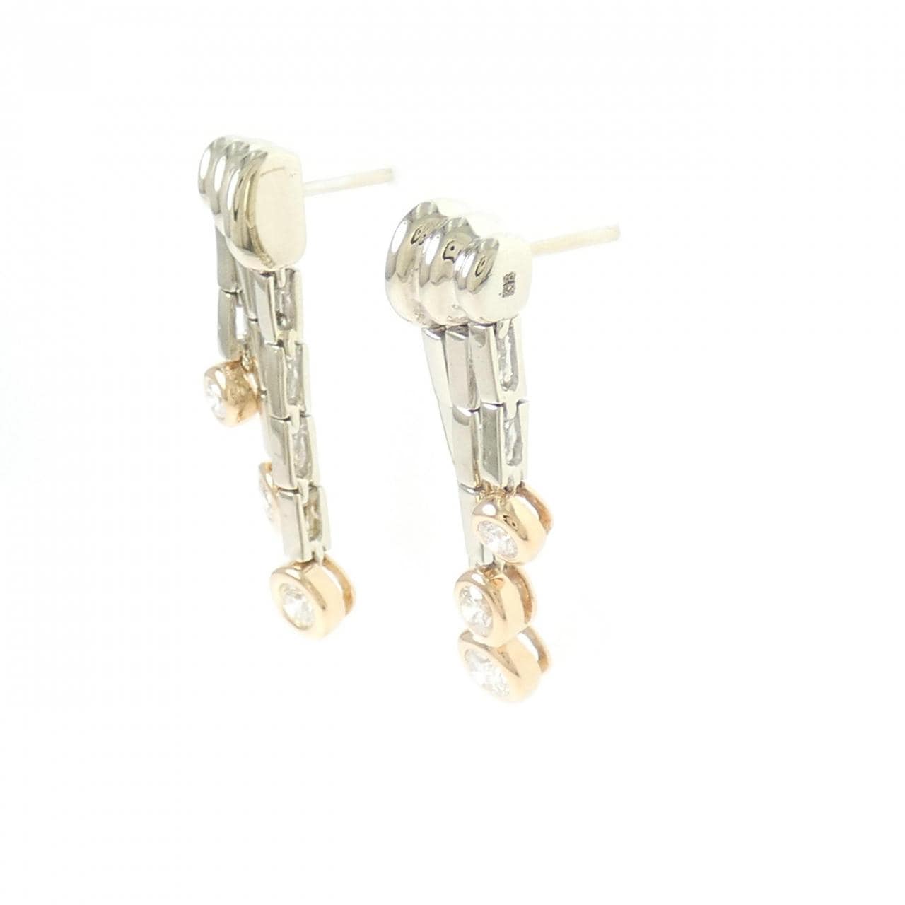 K18WG/K18PG ダイヤモンド ピアス