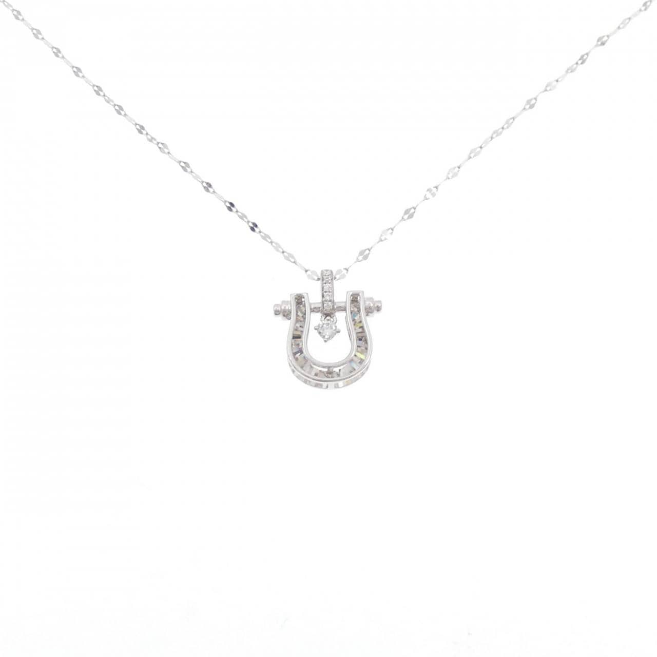 【新品】K18WG ダイヤモンド ネックレス 0.04CT