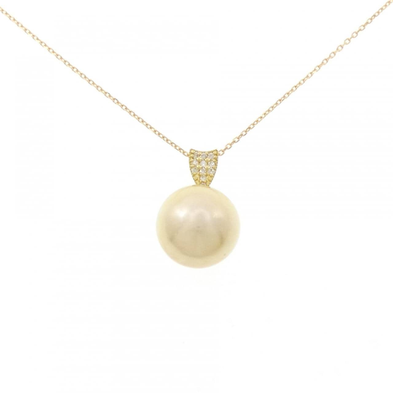 K18YG 白蝶パール ネックレス 14.5mm