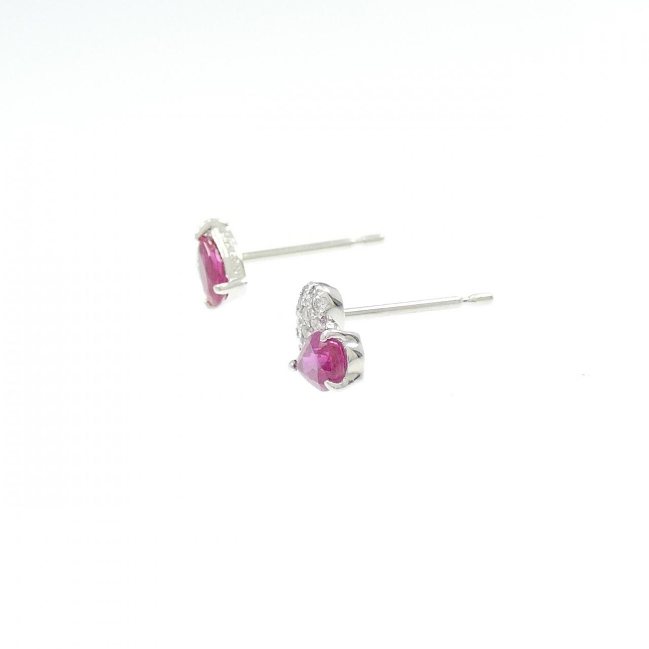 【新品】PT900 ルビー ピアス 0.51CT