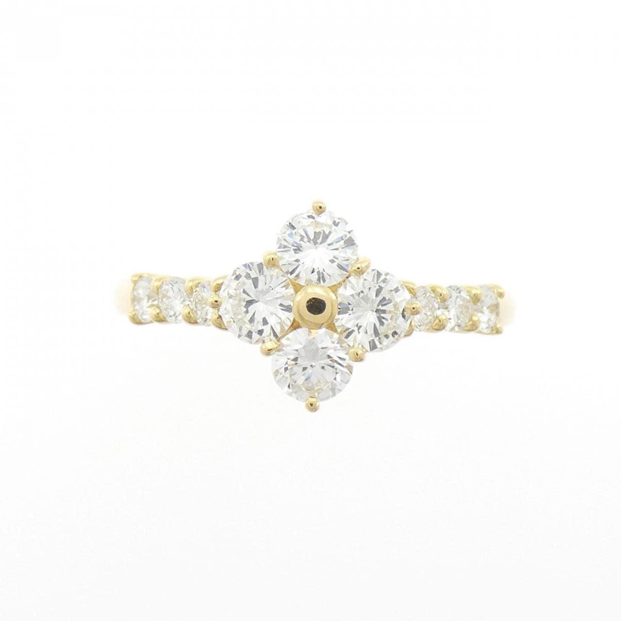750YG フラワー ダイヤモンド リング 0.78CT