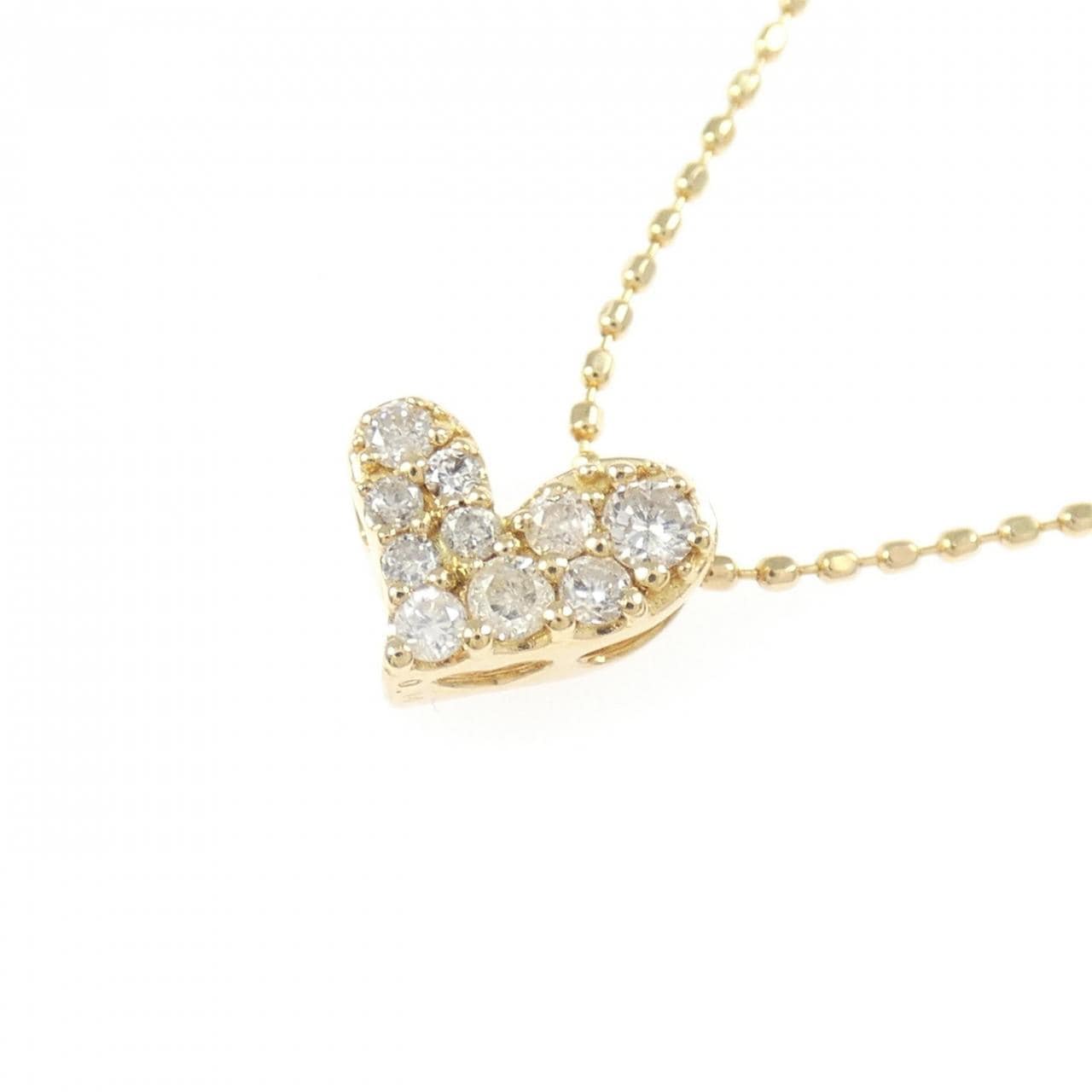 K18YG ハート ダイヤモンド ネックレス 0.14CT