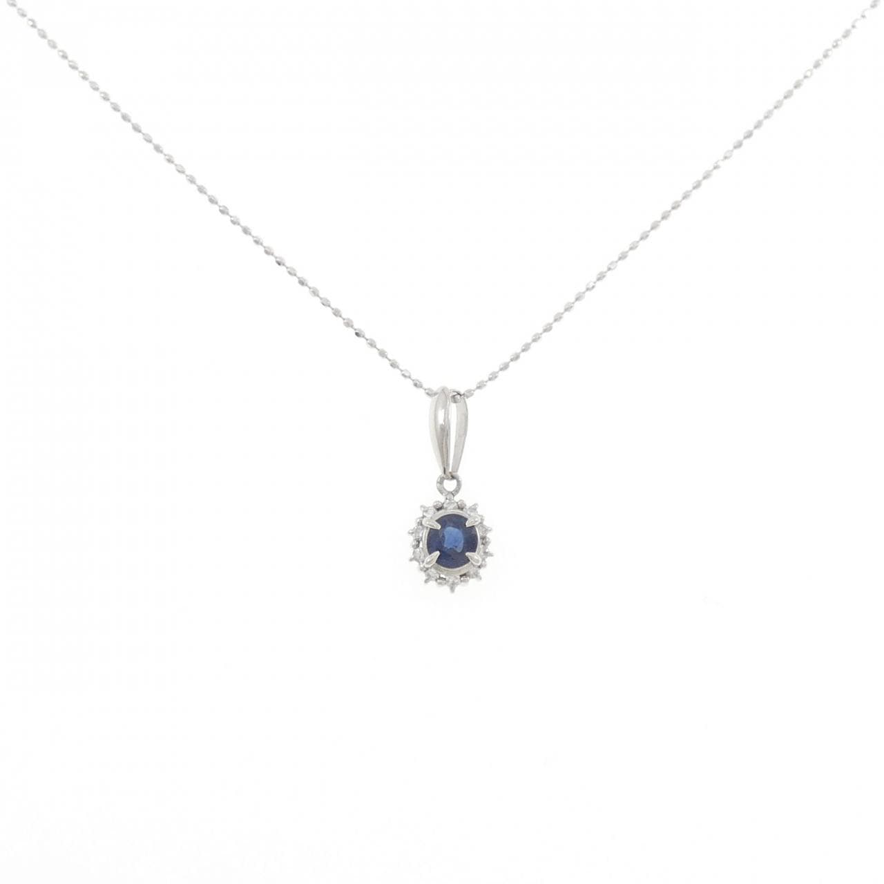 PT900/K18WG サファイヤ ネックレス 0.41CT