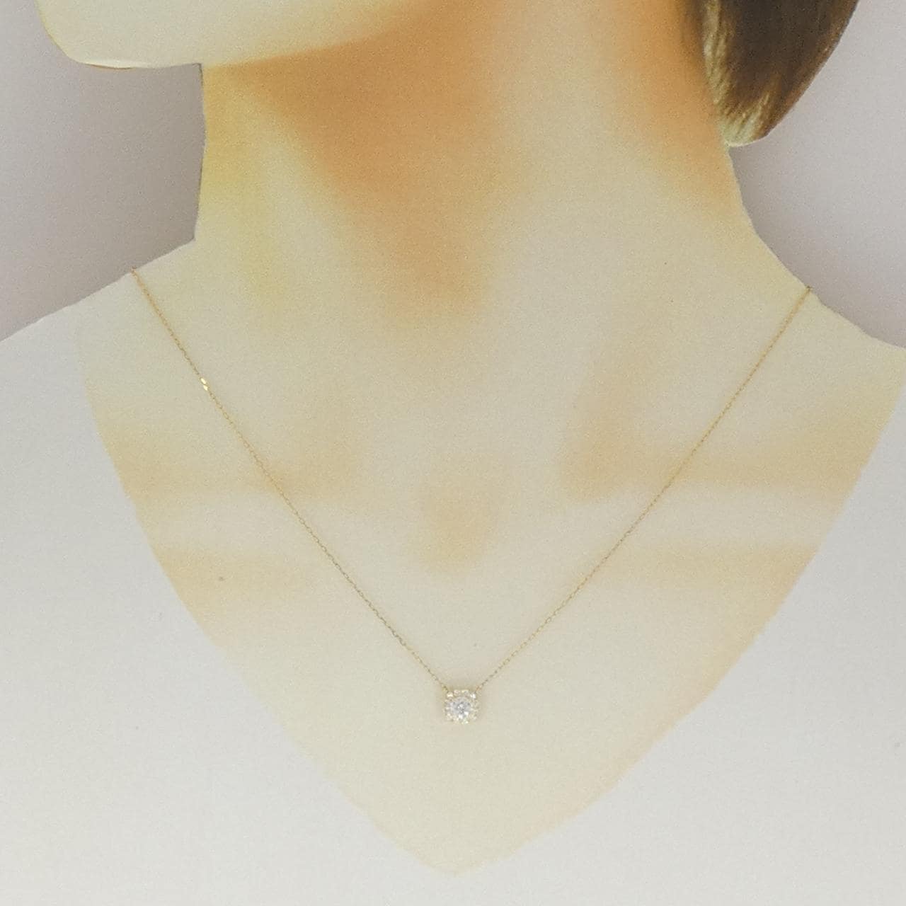 K18YG ダイヤモンド ネックレス 0.318CT D VVS2 3EXT H&C