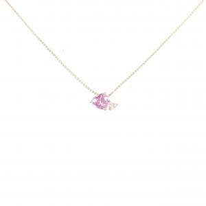 K18PG ハート サファイヤ ネックレス 0.43CT