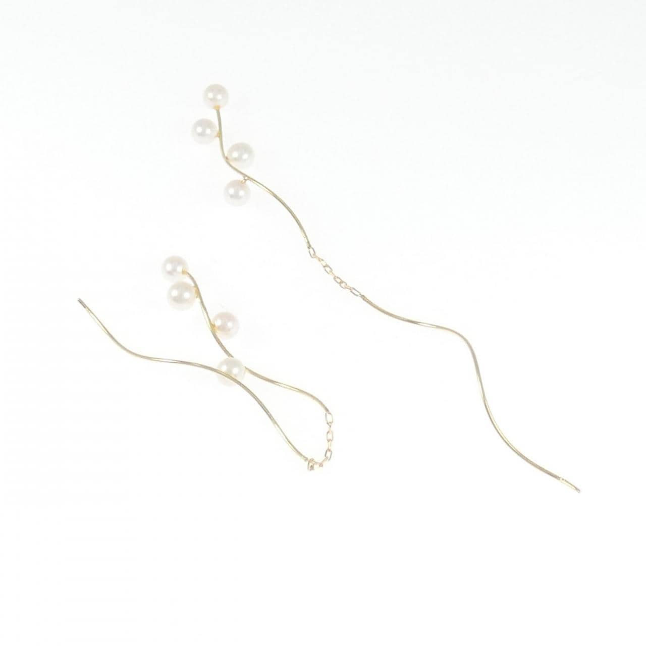 K18YG 淡水パール ピアス