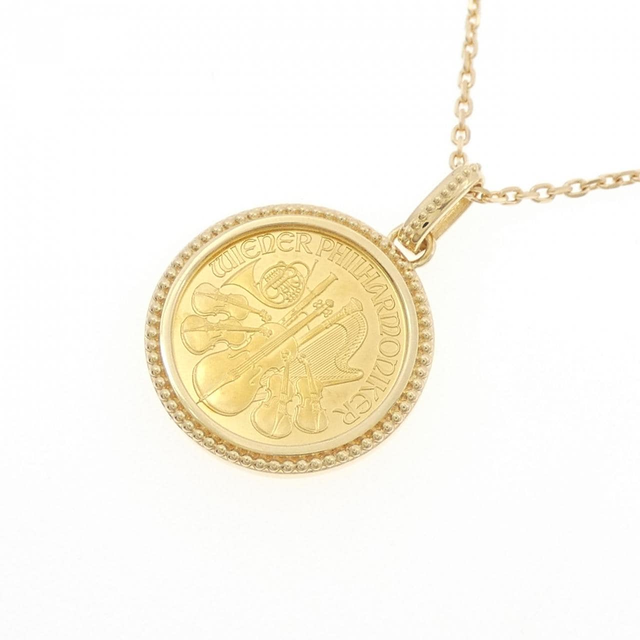 K18YG(枠) コイン ネックレス