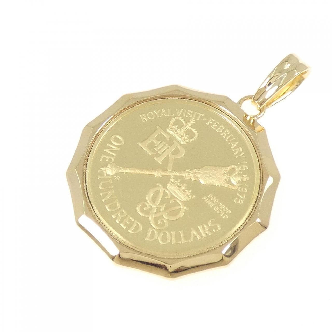 K18YG(枠) コイン ペンダント