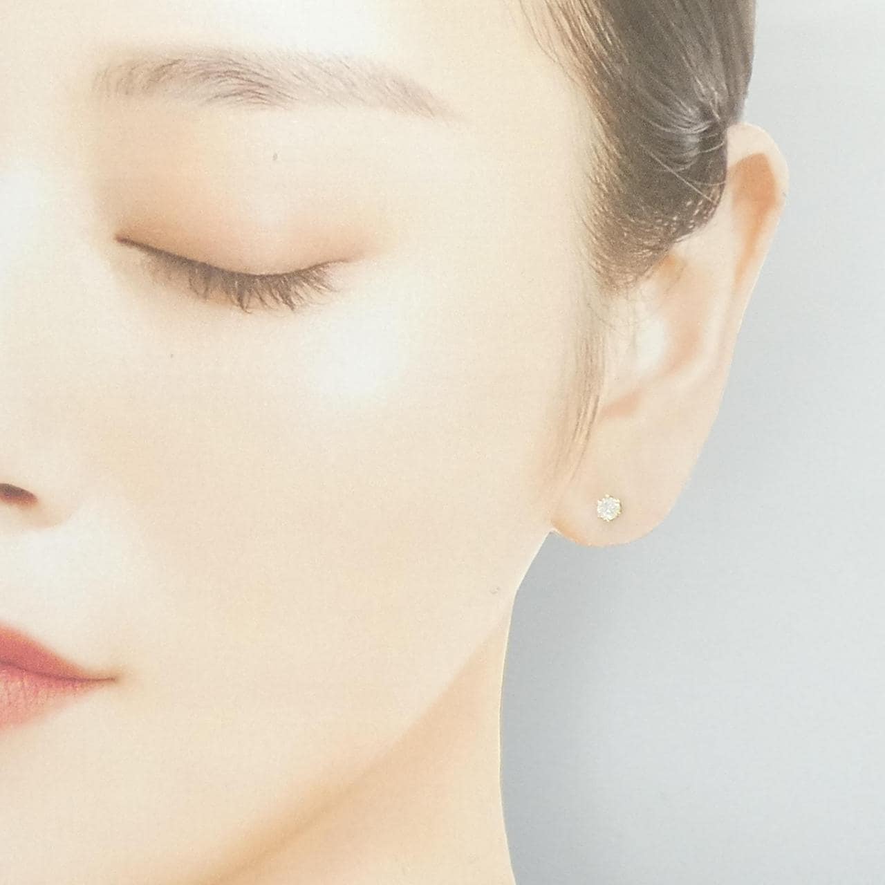 K18YG ソリティア ダイヤモンド ピアス 0.30CT