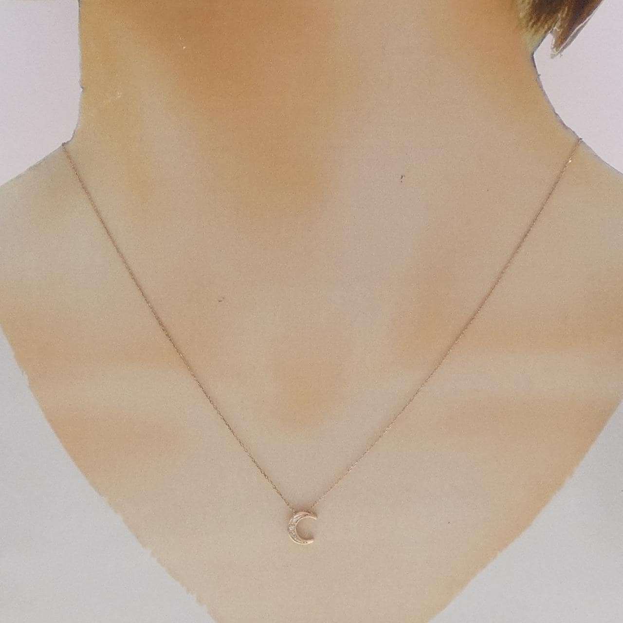 K10PG ムーン ダイヤモンド ネックレス