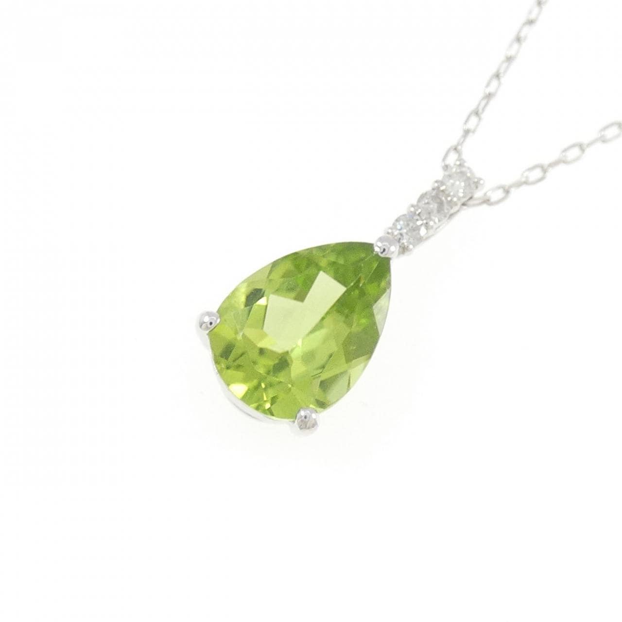 K18WG ペリドット ネックレス 2.66CT