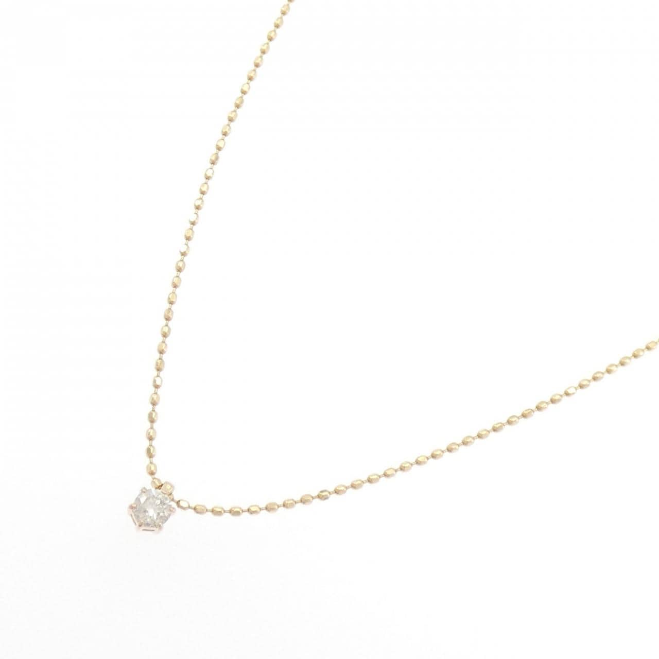 K14PG ソリティア ダイヤモンド ネックレス 0.10CT