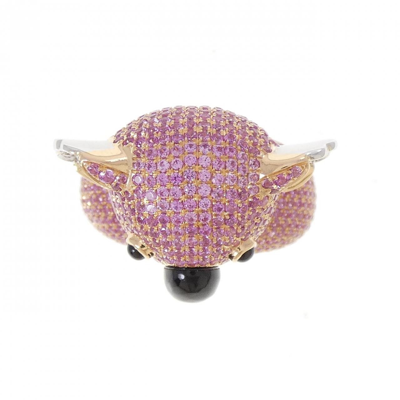 K18PG/K18WG コアラ サファイヤ リング 4.568CT