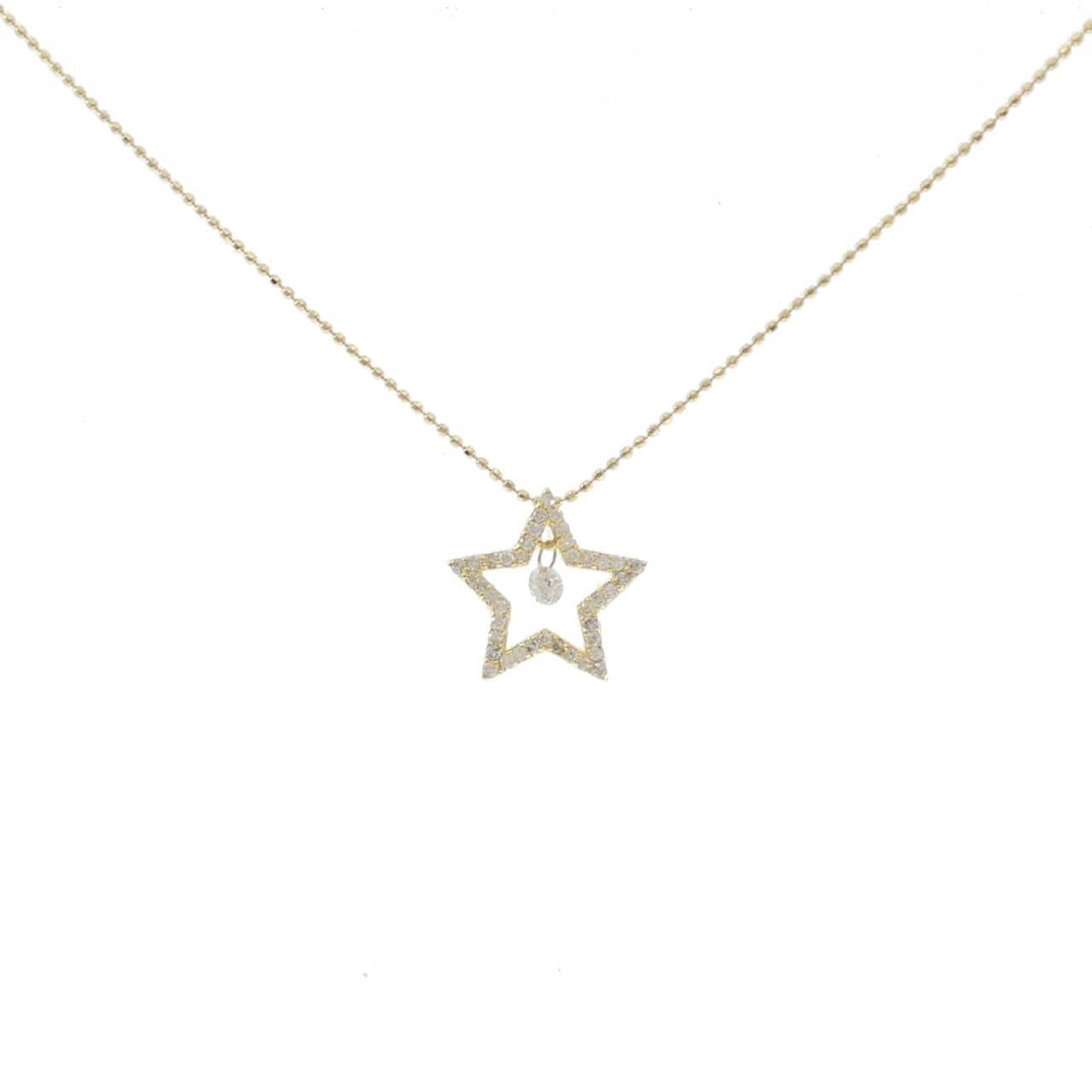 K18YG スター ダイヤモンド ネックレス 0.35CT
