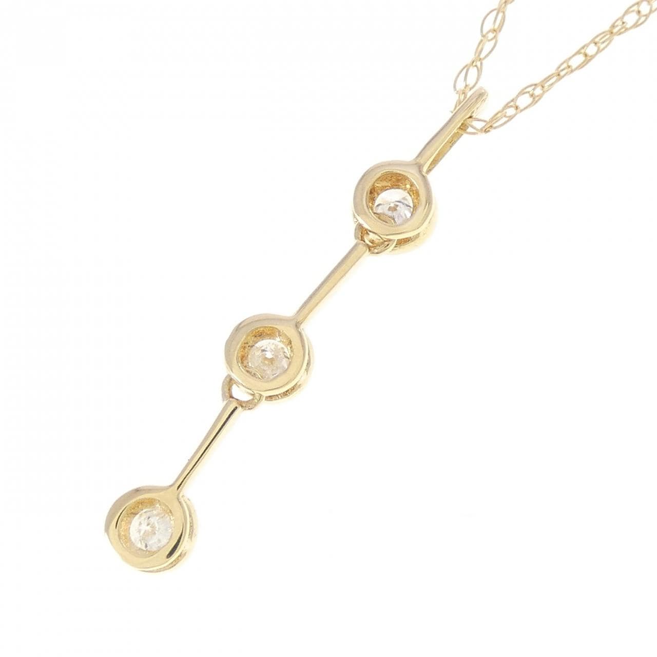K18YG ダイヤモンド ネックレス 0.12CT