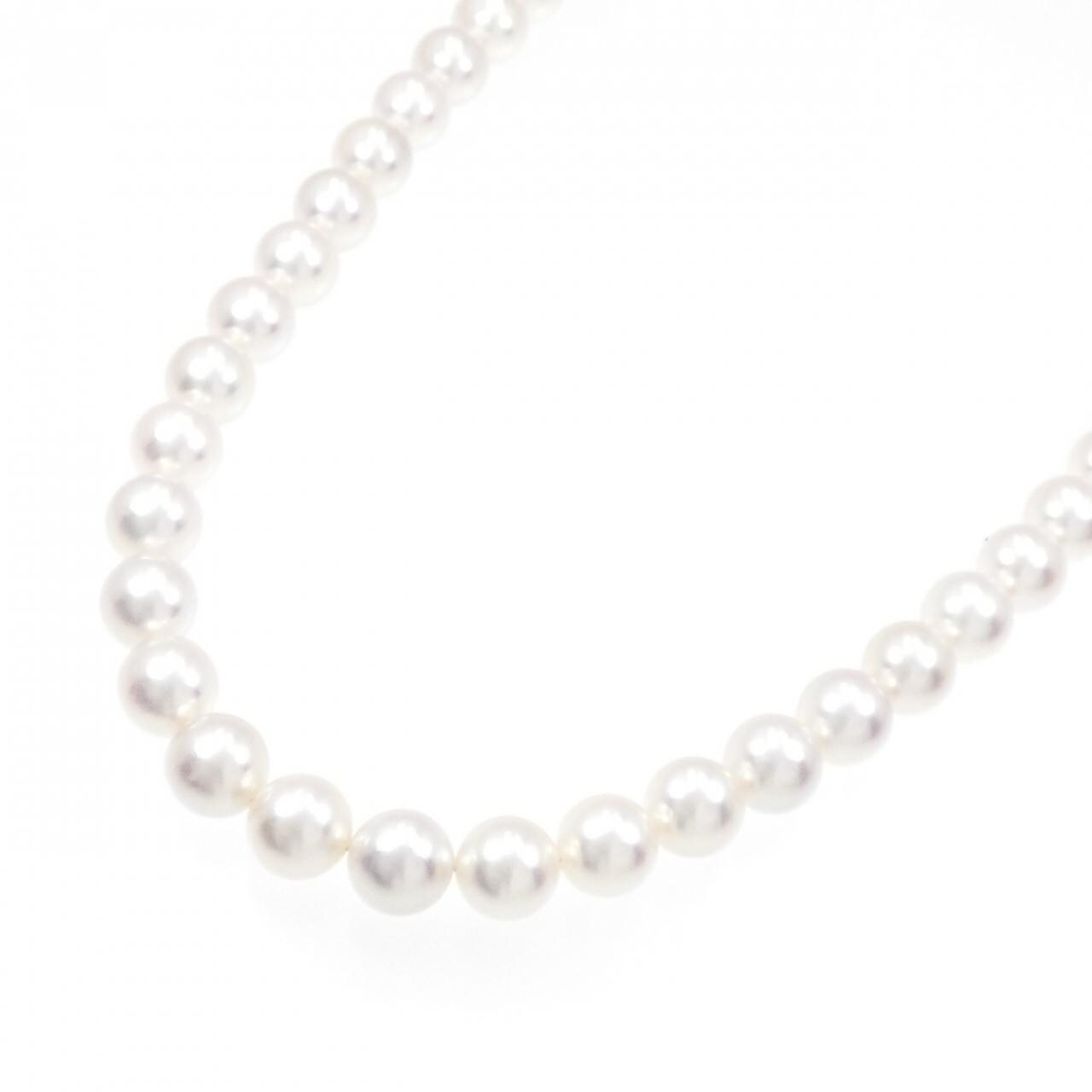 シルバークラスプ/K14WG アコヤパール ネックレス ピアスセット8.5-9mm