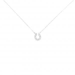 K18WG ホースシュー ダイヤモンド ネックレス 0.05CT
