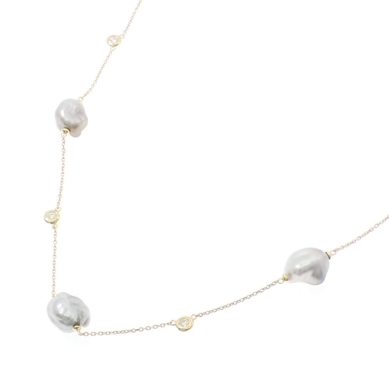 K18YG 黒蝶パール ネックレス