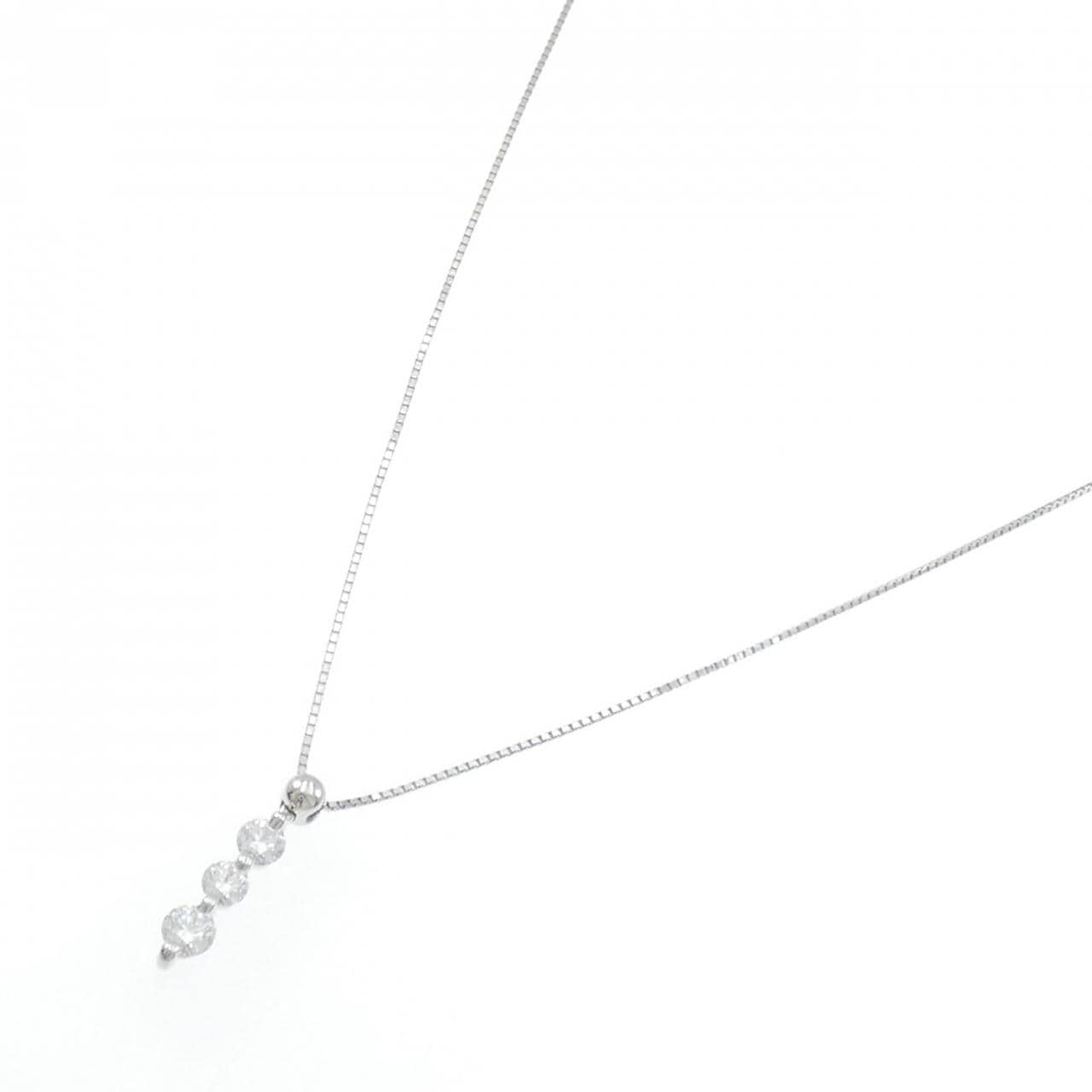 PT900/PT850 スリーストーン ダイヤモンド ネックレス 0.501CT
