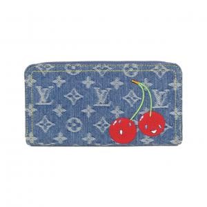 ルイヴィトン モノグラム チェリー デニム(LV x TM) ジッピー ウォレット M23161 財布