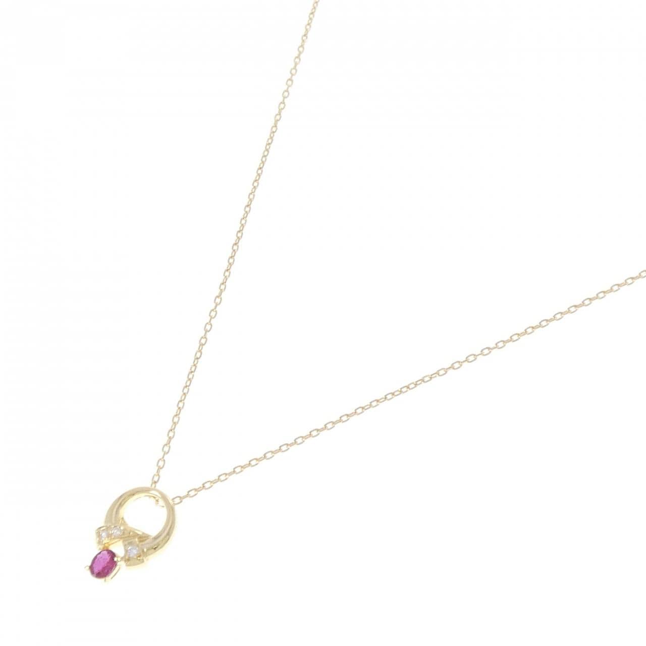K18YG ルビー ネックレス 0.15CT