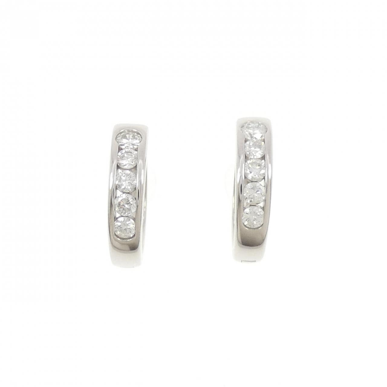 PT900 フープ ダイヤモンド ピアス 1.00CT