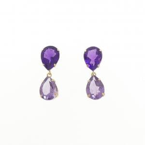 K18YG アメジスト ピアス 3.00CT